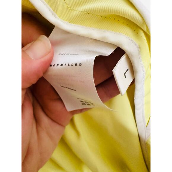 SIMON MILLER Butter Yellow Paper-Bag Waist Casual Galen Fitted Pants Size Large - Picture 6 of 16